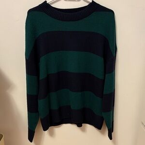 H&M Men's Crewneck Sweater in Green and Black